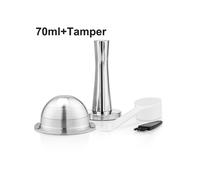 (1 pz 70 ml 1 prensa) Capsula riutilizzabile in acciaio inox per macchina da caffè Nespresso Vertuoline