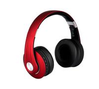 1 pz Bluetooth Wireless Headphone with Adjustable Head 500mAh Red W/Bag