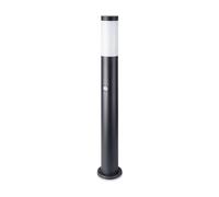 1 pz E27 Bollard Lamp 80cm with PIR Sensor Stainless Steel Body Black IP44