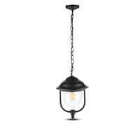 1 pz Garden Lamp with Clear Pc Cover Black