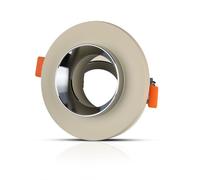 1 pz GU10 Fitting Gypsum Metal Off White Recessed Light with Chrome Round