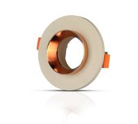 1 pz GU10 Fitting Gypsum Metal Off White Recessed Light with Matt Rose Gold Roun