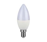 1 pz LED Bulb Samsung Chip 5.5W E14 C37 Plastic Dimmable Candle 3000K
