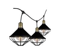 1 pz LED String Ligh 3m with 6 Bulbs Matt Black IP65