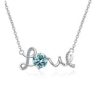 1 quilates D Couleur VVS1 Blue Rose Verde Moissanite colgante Colliers para mujeres STERLING STERLING 925 Carta de cuello para mujeres - Regalo de cumpleaños del Día de San Valentín con certificado
