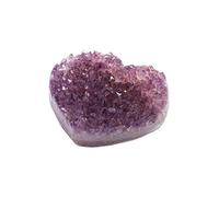 1 racimo de amatista brasileña en forma de corazón de 30-70 g, exquisito racimo de cristal púrpura