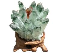 1 racimo de cristal de cuarzo fantasma verde, hermoso y raro, de 350 a 450 g