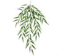 1* Rama de hojas de plástico de vid artificial para colgar en la pared de sauce para la decoración del hogar de la boda 5 tenedores diseño de hoja de sauce