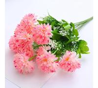 1 Ramo De Crisantemos De Flores Artificiales De PláStico/ Seda, Plantas Artificiales De Exterior De 44 Cm, Multicolor, Realista, De Aspecto Real, for DecoracióN De Funerales, JardíN O HabitacióN(Rose)