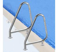 1 rampa de Acero Inoxidable Antideslizante y fácil de Montar para Acceder a Piscinas enterradas.