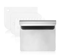 1 rascador de masa de acero inoxidable, pala de verduras, herramienta universal, espátula de cocina, cortador de masa para frutas, verduras, masa, pan, hornear, pizza, pasteles, galletas, suministros