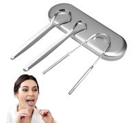 1 raspador de lenguas con estuche, 3 en 1 set - raspador de lengua de acero inoxidable premium para adultos, cepillo idioma, limpiador y lavado de lenguas para higiene oral y aliento fresco.