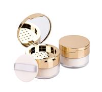 1 recipiente de polvo suelto dorado delicado de 6 gramos con soplo, recipiente vacío portátil para polvo de maquillaje, estuche de plástico reutilizable, mini polvo compacto para polvo de maquillaje