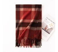 (-1 red and brown grid, 60*200cm) Unisex Autumn Winter New Cashmere Scarf, High-End Commute Versatile Style, Warm Fashion Shawl Neck Warmer