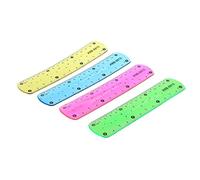 1 regla multicolor suave de 15 cm, flexible, creativa, papelería, marcapáginas, regla escolar, suministros escolares, color azul, verde, amarillo y rosa, color aleatorio
