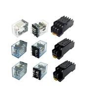 1 relé de bobina DPDT HH54P HH52P HH62P LY2NJ MY2NJ MY4NJ, relé de potencia indicador de CC 12 V 24 V, CA 110 V 220 V con base de enchufe.(MY4NJ,DC 24V)