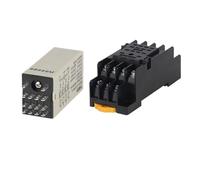 1 relé de retardo de tiempo H3Y-2 H3Y-4, perilla de ajuste, control de temporizador, temporizador de retardo de encendido, relé de retardo de encendido, 8 pines(H3Y-4 with Base,AC220V,30 seconds)