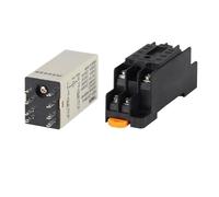 1 relé de retardo de tiempo H3Y-2 H3Y-4, perilla de ajuste, control de temporizador, temporizador de retardo de encendido, relé de retardo de encendido, 8 pines(H3Y-2 with Base,DC 12V,10 seconds)