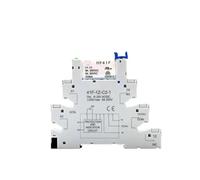 1 relé delgado HF-41F de 5 V, 12 V y 24 V con base for riel DIN. Compatible con LED de 6 A.(1PCS 24V)