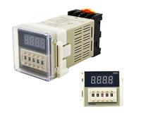 1 relé temporizador programable digital DH48S-2Z DH48S de CA, 110 V, 220 V, 380 V, 12 V, 24 V, 8 pines, SPDT, 2 contactos de grupo(DC24V)