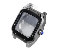 1 Reloj Cuadrado de Acero Inoxidable con Caja Santo 38 mm, Piezas NH35, Accesorios SK Seik Mod, Movimiento NH36(Half Black Set)