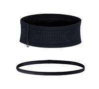 1 riñonera elástica con 1 diadema deportiva de gran capacidad, transpirable, invisible, para correr, caminar, ciclismo, color negro, Negro , Umfang 61 cm