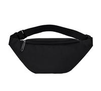 1 riñonera negra de tela Oxford, impermeable, para deportes al aire libre, para hombres y mujeres, bolso bandolera para bicicleta, bolso cruzado a la moda impermeable (negro), Negro , 13*30*7cm