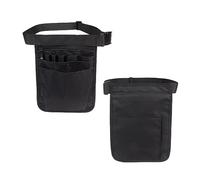 1 riñonera, organizador ajustable, bolsa de cinturón multibolsillo, organizador de accesorios pequeños, riñonera multifuncional para enfermeras, bolígrafos, bastoncillos de algodón, paños (negro),