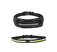 1 Riñonera para Correr con 1 Mini Riñonera, Riñonera Elástica, Riñonera Impermeable Ajustable, Puede Contener Una Botella De Agua, Adecuada para Correr, Hacer Ejercicio (Negro)