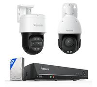 1 RLN8-410, 1 RLC-823S2 y 1 TrackMiX PoE: Reolink 4K PTZ Cámara Vigilancia Exterior PoE, Visión Nocturna a Color, Detección de Personas/Vehículos/Animales, Audio Bidireccional; NVR 8CH con HDD 2TB