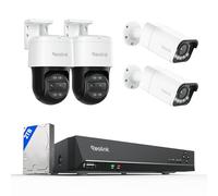 1 RLN8-410, 2 TrackMix PoE y 2 RLC-811A: Reolink 4K Cámara Vigilancia Exterior PoE con Zoom, Visión Nocturna a Color, Detección de Personas/Vehículos/Animales, Audio Bidireccional; NVR 8CH con HDD 2TB