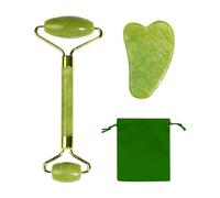 1 rodillo facial, 1 hoja de jade gua sha, juego de rodillo de jade Gua Sha, rodillo facial, alivio de líneas finas y arrugas, dispositivo de cuidado de la piel, masajeador facial, masajeador Gua Sha