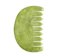 1 rodillo facial Gua Sha Jade en polvo natural de cristal con cabeza ancha para raspar y enredos verdes