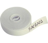 1 Rollo cinta de tela blanca termoadhesiva para marcar ropa 1 cm. Etiqueta escribible con bolígrafo o rotulador. Uso escolar y doméstico. Sin bolígrafo