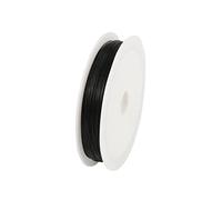 1 rollo de 0,3/0,38/0,45 mm oro, negro y blanco, resistente for la fabricación joyas(Black,0.3mm Length 50m)