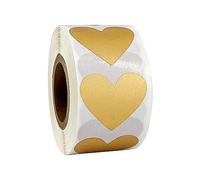 1 rollo de 300 pegatinas para rascar con corazón de 25mm, oro , pegatinas para rascar