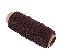 1 rollo de 50 metros 150D hilo encerado cordón de cuero de costura para cuero costura a mano manualidades 1 mm de diámetro marrón oscuro