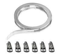 1 Rollo De Abrazaderas De Manguera De 2,5 M Y Sujetadores De 6 Piezas, Abrazaderas De Manguera De Acero Inoxidable, Clip De Retención De Manguera, Herramienta De Reparación De Tuberías