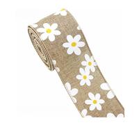 1 rollo de cinta con borde alambre flores 63 mm y 5 yardas, decoración floral for primavera verano, for manualidades, lazo mariposa Para Invitaciones de Boda(Khaki)