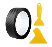 1 Rollo De Cinta De Fibra De Carbono, 2 Piezas De Película Raspadora, Película para Automóvil, Película Protectora De Pintura, Protector De Umbral De Puerta De Automóvil