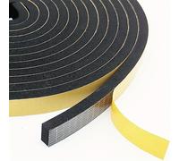 1 Rollo de Cinta Selladora Negra para Calafatear, Ancho 1.2 cm x Grosor 0.6 cm x Largo 3 m, Pegamento Fuerte, Espuma Aislante y Antiruido para Puertas Corredizas, Marcos de Puerta Principal, Ventanas