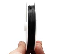 1 rollo de cuerda for envolver cuentas hecha a mano plata/oro 0,3,38,45,5,6,7 y,8 mm grosor(Black,0.7mm 20 meters)