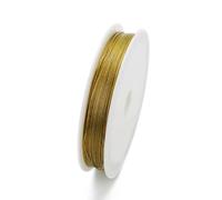 1 rollo de cuerda for envolver cuentas hecha a mano plata/oro 0,3,38,45,5,6,7 y,8 mm grosor(Gold,0.5mm 28 meters)