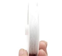 1 rollo de cuerda for envolver cuentas hecha a mano plata/oro 0,3,38,45,5,6,7 y,8 mm grosor(White,0.3mm 25 meters)
