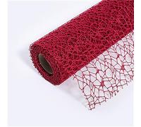1 rollo de papel de malla para envolver flores, envoltura de ramo de red hueca irregular, suministros de floristería