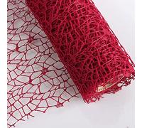 1 rollo de papel de regalo de 50 cm x 4,5 m para ramo de flores, rollo de papel de regalo de malla, papel de regalo floral hueco para el día de la madre, boda, día de San Valentín, rojo vino