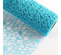 1 rollo de papel de regalo de 50 cm x 4,5 m para ramo de flores, rollo de papel de regalo de malla, papel de regalo floral hueco, cinta para el día de la madre, boda, día de San Valentín, azul lago