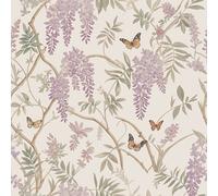 1 Rollo de Papel Tapiz Autoadhesivo Elegante con Flores de Acacia y Diseño de Mariposas Pequeñas, Papel de Impermeable, Decoración de Pared Adhesiva, Adhesivo Removible, 17.32In X 118.1/196.8/393.7In
