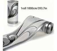 1 Rollo de Papel Tapiz Decorativo Moderno de 393.7 Pulgadas, Autoadhesivo con Diseño Elegante, Fácil de Pegar y para Decoración del Hogar y Dormitorio, Calcomanías para Fondos