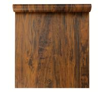 1 Rollo de Papel Tapiz Vintage Autoadhesivo, Impermeable, Fácil de Pelar y Pegar, Papel Tapiz de Madera Marrón, Ideal para Inquilinos, Papel Tapiz para Cocina, Pegatinas para Muebles